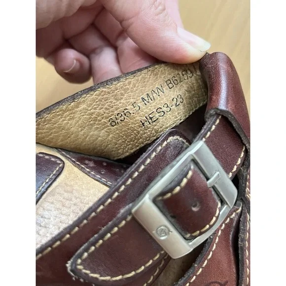 Born Leather Fisherman Sandals Brown Comfort Slip On Buckle Womens 6.5 Shoe - Picture 3 of 6